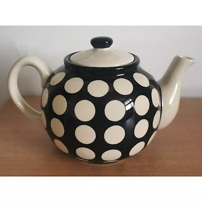 Buy Vintage 80s Price & Kensington Pottery Teapot - Polka Dot / Black & White Spot  • 17£