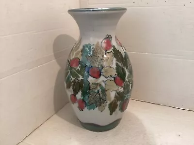 Buy Highland Stoneware Pottery Scotland “Rose Hip” Vase. • 89.99£