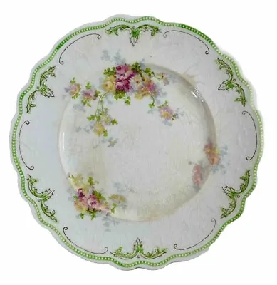 Buy W. H. Grindley & Co England Dessert Plate With Scalloped Edges & Flower Pattern • 19.17£