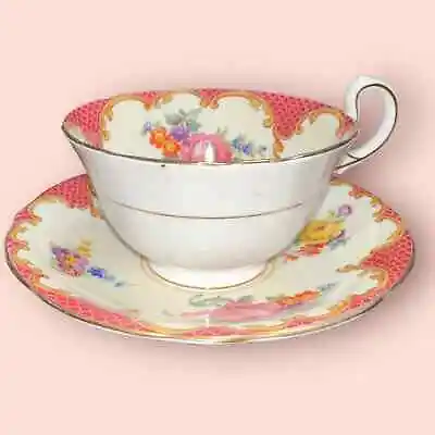 Buy Vintage Aynsley Tea Cup & Saucer B971 Floral Pink English Fine Bone China  • 23.83£