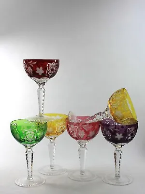 Buy Nachtmann Traube Crystal Wine Glasses Multi Color Cut To Clear • 495.09£