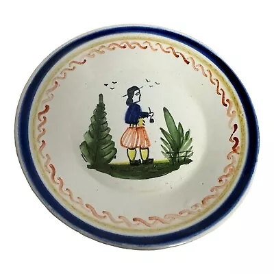 Buy Henriot Quimper 4.5  Decorative Pottery Plate Vintage Rare Design • 12.99£