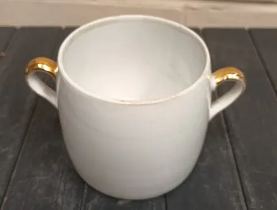 Buy Royal Worcester Porcelain English Gold Rim White Two Handles Cup/Sugar Bowl • 10£