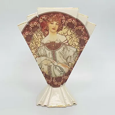Buy Art Deco Fan Vase Staffordshire England KLM Porcelain 1930's Early 20th Century • 39.95£
