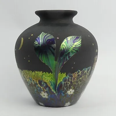 Buy Richard Golding Signed Okra Ltd Edition Art Glass Vase 'midnight Watch' • 335£
