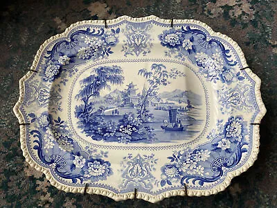 Buy Huge Minton 1820-1830 Opaque China Meat Plate In The Chinese Scenery Pattern • 100£