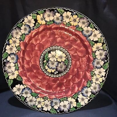Buy Antique Maling Pottery Large Handpainted Floral Plate. • 17.50£