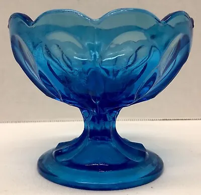 Buy Vintage MCM Bright Blue Glass Anchor Hocking Fairfield Compote Dish Bowl Small • 19.18£