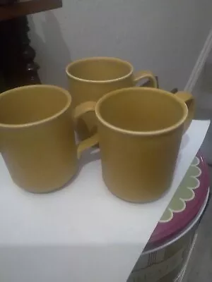 Buy 3  Mustard Yellow Meakin Mugs Stoneware Pottery Mugs • 12£