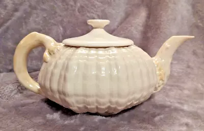 Buy Antique Belleek Tridacna Shell Pattern Teapot W/ Replacement Lid Circa 1891-1926 • 66.41£