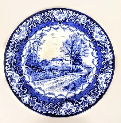 Buy Blue And White Doulton Burslem Porcelain Plate C1895 John G Whittier Birthplace • 12£