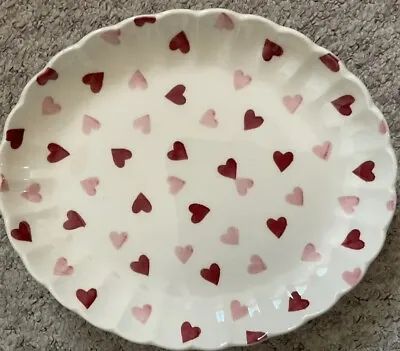 Buy Emma Bridgewater - Pink Hearts - Small Oval Shaped Fluted Platter • 32£