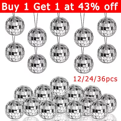 Buy 36 Glitter Lighting Ball Decoration Tree Disco Party Decor Mini Mirror Balls UK • 6.52£