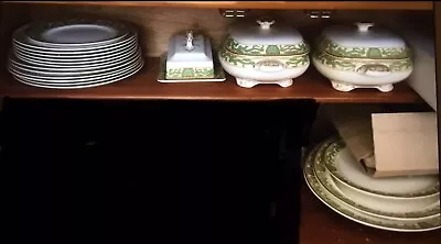 Buy Porcelain Booths Green Dragon On Beige Silicon China ( Large Selection) • 199.99£