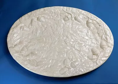 Buy Extra Large Ceramic Embossed Oval Serving Plate - White • 19.99£