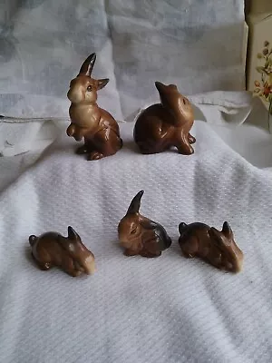 Buy Beswick Vintage Rabbit Family Of 5 - Vgc  • 24£