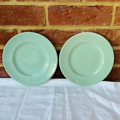 Buy Vintage Wood's Ware Beryl Green Salad Plates X 2.  20cm Utility • 12£