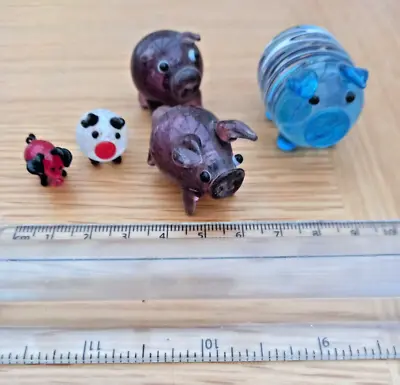 Buy 5 Small Glass Pigs • 5£
