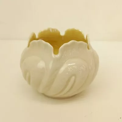 Buy Belleek Leaf Pattern Vase Cream Parian Ware Ireland -WRDC • 7.99£