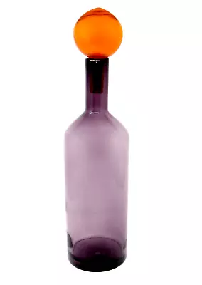 Buy HUGE 51cm Retro Pop Art Freeform Bottle With Stopper Murano Scandinavian Style • 4.20£