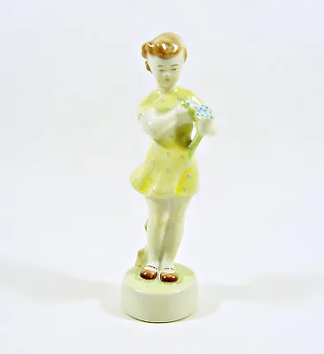 Buy Zsolnay, Girl In Yellow Dress With Flower Vintage Handpainted Porcelain ! (j252) • 27.74£