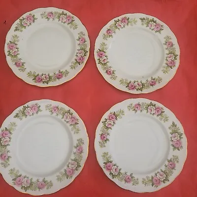 Buy Vintage Set Of Four Colclough Enchantment Pink Roses Salad Plates • 25£