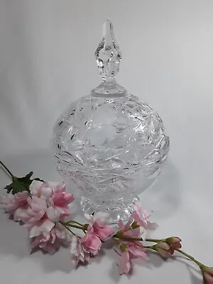 Buy Vintage Cut Crystal Glass Bowl With Lid - Heavy Glass • 19.99£