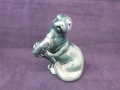 Buy Poole Pottery Otter With Fish Figure. • 11.96£