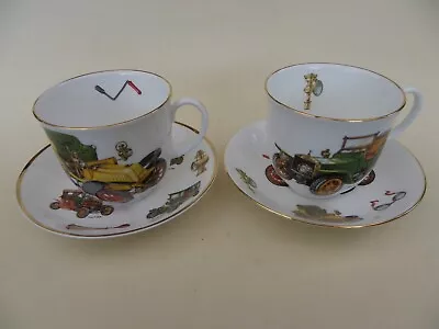 Buy Royal Crown Duchy Fine Bone China Pair Of Cups & Saucers Vintage Cars Theme. • 32.50£