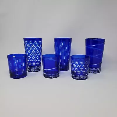 Buy VINTAGE CZECH Republic CUT TO CLEAR CRYSTAL TUMBLERS Highball/Lowball Set Of 6 • 236.53£