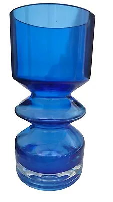 Buy Vintage Tamara Aladin Vase For Riihimaki Riihimaen Blue Art Glass Vase • 48£