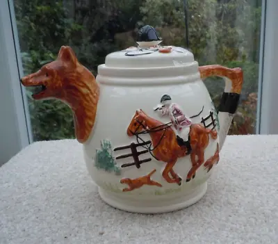 Buy Fox & Hounds Teapot  Portland Pottery  Corbridge England~ Hunting~ Riding  • 14.50£