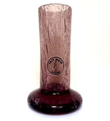 Buy Vintage French Art Glass Vase - Purple/Mauve - By Fait Main Riom, France • 16£