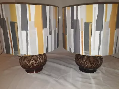 Buy A Pair Of Retro Fosters Pottery Lamps Cornwall Ceramic 70s Lava Style Drip Glaze • 49.99£