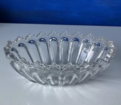Buy Cut Glass Oval Dish Vintage Serving Bowl Clear Candy Glass Cut GLASS Dish Shaped • 4.99£