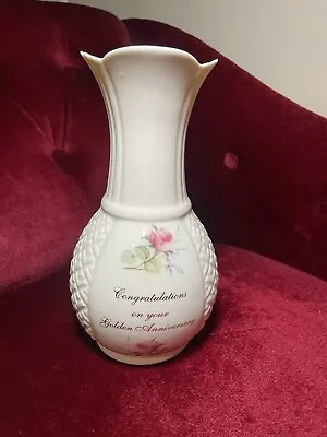 Buy Donegal Parian China Vase Congratulations Golden Wedding Anniversary Ireland • 7.99£