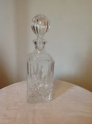 Buy Beautiful Heavy Cut Glass / Crystal Square  Decanter • 17.95£