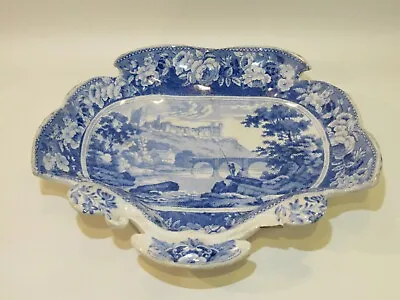 Buy ANTIQUE ENGLISH GEORGIAN BLUE/WHITE 'RICHMOND YORKSHIRE' MASON's DISH C.1813-29 • 75£