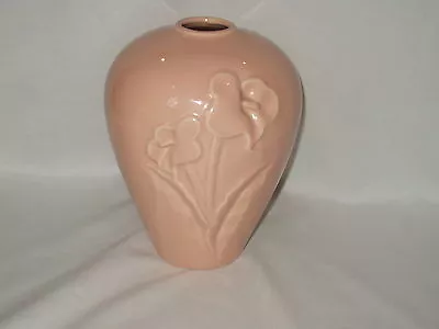 Buy HAEGER Light Pink/salmon Colored 9  FLORAL Pottery VASE Dated 1986 • 57.62£