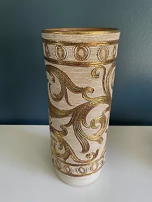 Buy Italian Fratelli Fanciullacci Vase Gold Scroll  Bitossi Style MCM Italy 9427 • 110.48£