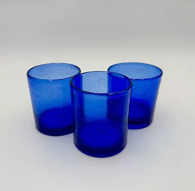 Buy 3 Seeded Cobalt Old Fashioned Glasses • 28.82£