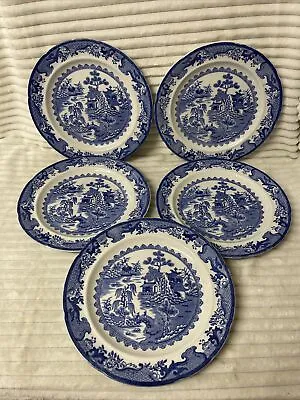 Buy 5 Masons Ironstone China Blue And White Willow Pattern Plate 10.5  Dinner Plates • 49.99£