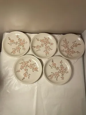 Buy 5Vintage Biltons England Peach Flower Blossom Pattern 6.5” Side Plates Stoneware • 17.99£