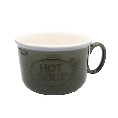 Buy Stoneware Soup Bowl Mug EIT LTD Green Glaze Mid Century Hot Soup Made In England • 5£