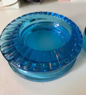 Buy MCM Rudolf Jurnikl Turquoise Blue Large Glass Art Ashtray 6  Diam Czech Glass 6” • 83.41£