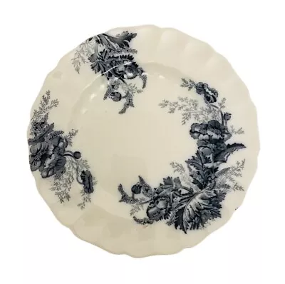 Buy Antique Johnson Brothers 10” Anemone Dinner Plate (1) Blue Floral Blue & White • 75.75£