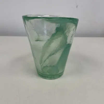 Buy Kosta Boda Votive UVH GREEN Swirl Mine Drinking Tumbler GLASS Stamped EUC Heavy • 25£