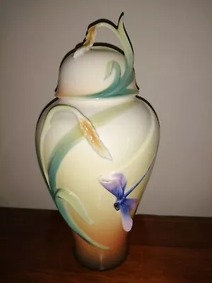 Buy Franz Porcelain Dragon Fly Tall Lidded Ginger Jar Style Ornament • 40£