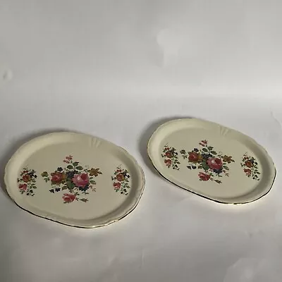 Buy 2 Maryleigh Pottery Handcrafted In England Rose Pattern Server/Sandwich Plates • 20£