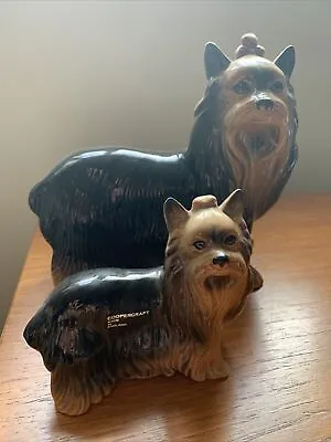 Buy Vintage Coopercraft Pair Of Yorkshire Terriers  Pottery Made In England • 12.99£